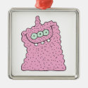 funny pink three-eyed monster
