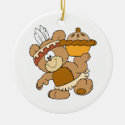 cute indian thanksgiving bear with pie