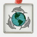environmental globe and dolphins design