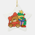 Cute Baby Bear and Christmas Tree