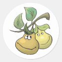 cute pair of pears happy characters