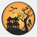 spooky halloween haunted house scene vector