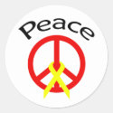 Red Peace Word & Ribbon
