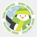 Merry Christmas Penguin Sticker