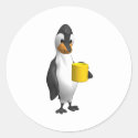 penguin drinking coffee
