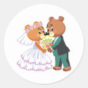 cute bride and groom teddy bears design wedding