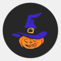 Pumpkin in witches hat
