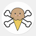 kawaii chocolate ice cream cone crossbones