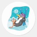 happy skiier penguin