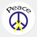 Navy Blue Peace Word & Ribbon