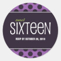 Sweet Sixteen Purple Dots | RSVP Envelope Seals