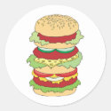 triple decker hamburger