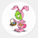 Alien Dressed as Easter Bunny with Basket