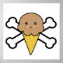 kawaii chocolate ice cream cone crossbones