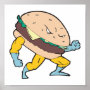superhero cheeseburger hamburger character
