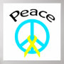 Teal Peace Word & Ribbon