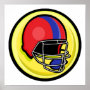 red blue football helmet logo