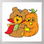 halloween teddy bear with jack-o-lantern pumpkin