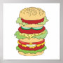 triple decker hamburger