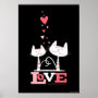 2 Cats in Love Poster Print