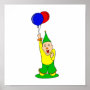 Cute kid clown with balloons