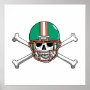 Teal & Orange Skull & Crossbones Football