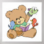 cute teddy bear imagination reading book with pupp