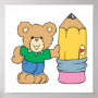 cute school teddy bear with pencil
