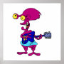 Funny alien playing guitar