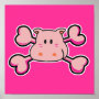 pink hippo Skull pink Crossbones