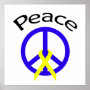 Blue Peace Word & Ribbon
