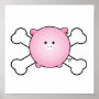 cute round pink piggy crossbones design
