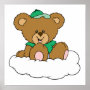 Cute Baby Boy Bear on Cloud