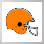 Orange Football Helmet