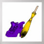 Purple witches shoes & broom