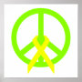 Lime Green Peace & Ribbon