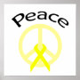 Yellow Peace Word & Ribbon