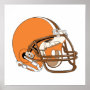 Orange and brown football helmet