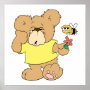 SIlly Bear With Flower and Bee