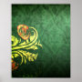 elegant roses on green damask design
