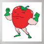 superhero strawberry cartoon character