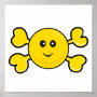 smiley face Skull yellow Crossbones