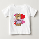 girl  teddy bear in love lots of hearts design