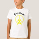 Yellow Peace Word & Ribbon