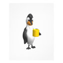 penguin drinking coffee