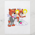 bride groom bears holding candles
