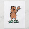cute waving bear in sneakers