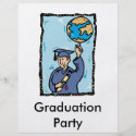 Graduate holding up the world