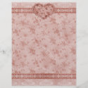 spring romance pink floral and lace heart