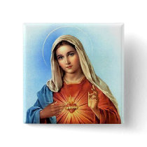 Immaculate Heart Mary buttons by Xuxario Immaculate Heart Mary buttons